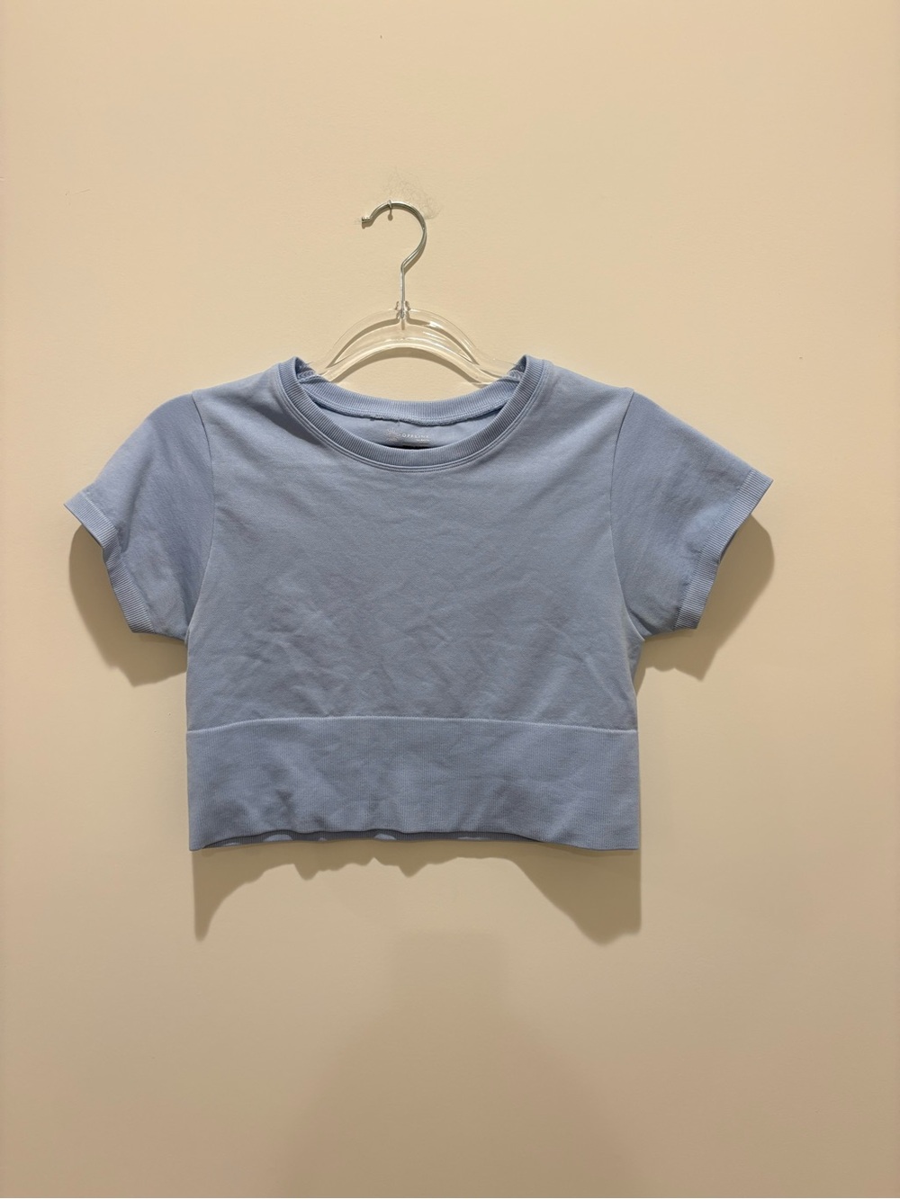 aerie Powder Blue Cropped Crewneck Tee
